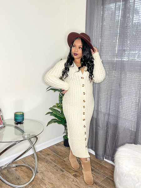 Cozy Button Up Sweater (Oatmeal)